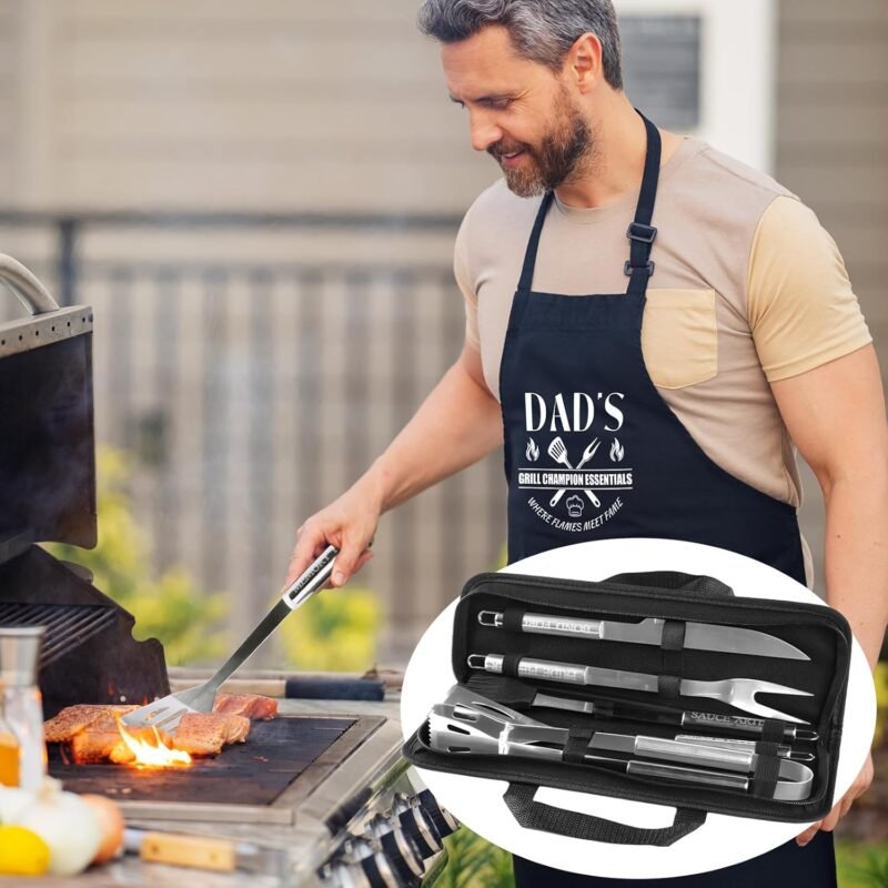 Birthday Gifts from Daughter Son, Grilling Gifts for Men Who Have Everything, Stainless Steel BBQ Tools Set with Engraved Handles for Fathers Day, Best Dad Ever Present for Men's Gifts - Image 7