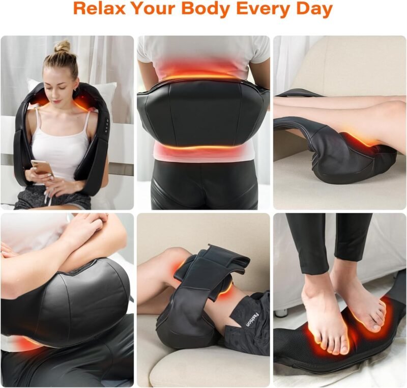 Shiatsu Neck Massager, Electric Neck and Back Massager with Heat, 3D Kneading Massage Pillow for Back, Shoulder, Muscle Pain Relief, Office & Home & Car Use, Fits for Parents - Image 5