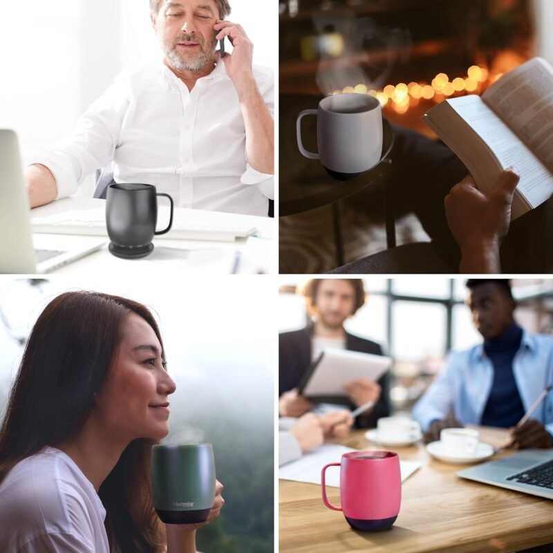 Nextmug - Temperature-Controlled, Self-Heating Coffee Mug (14 oz.) (Black) - Image 6