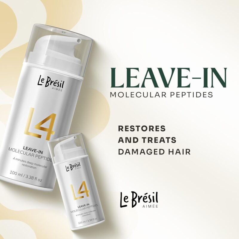 Leave-In L4 Molecular Peptides Hair Mask - Repairs Dry or Damaged Hair - Deep Molecular Restoration In 4 minutes - 100ml / 3.38 Fl Oz - Image 2