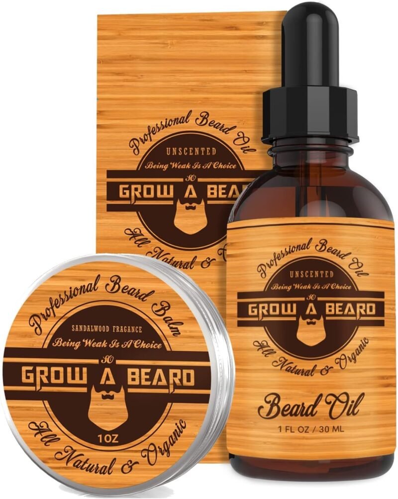 Beard Straightener Grooming Kit for Men, Beard Growth Kit, Wash, Brush & Comb, Unscented Growth Oil, All Natural Chanel Balm, Conditioner, Razor & Scissors, Great Gift Idea for Men's (Bamboo) - Image 4