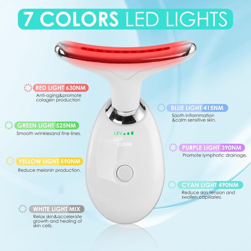 Facial Massager Red-Light-Therapy-for-Face and Neck, Face 𝖲 culpting Wand with 7 Color - Image 2