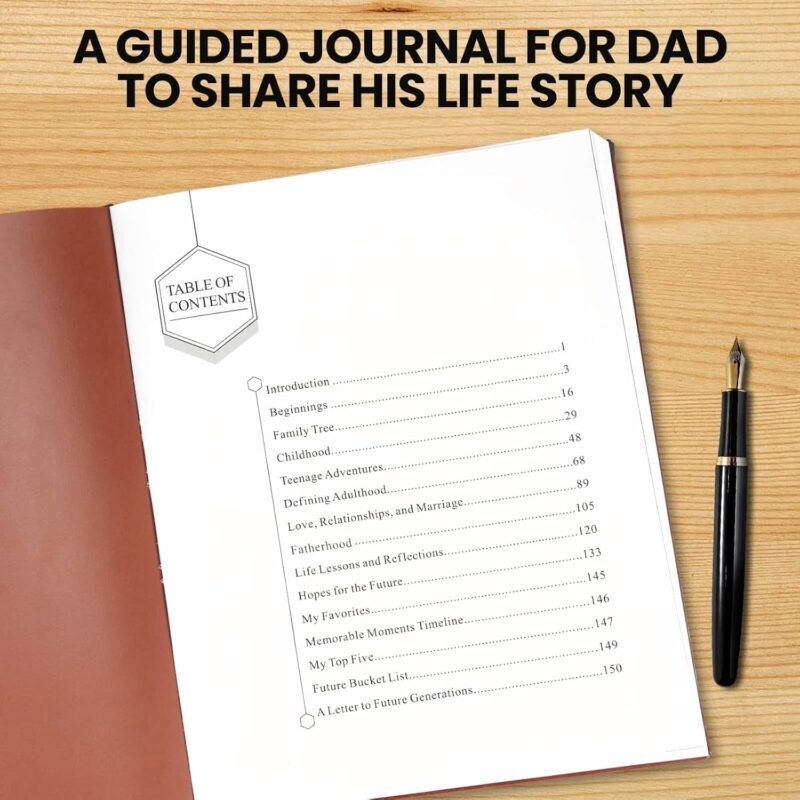 Dad's Story: A Leather Hardcover Journal for Dad to Share His Life and Memories, Gifts for Dad for Father's Day, Birthday & Christmas - Image 7