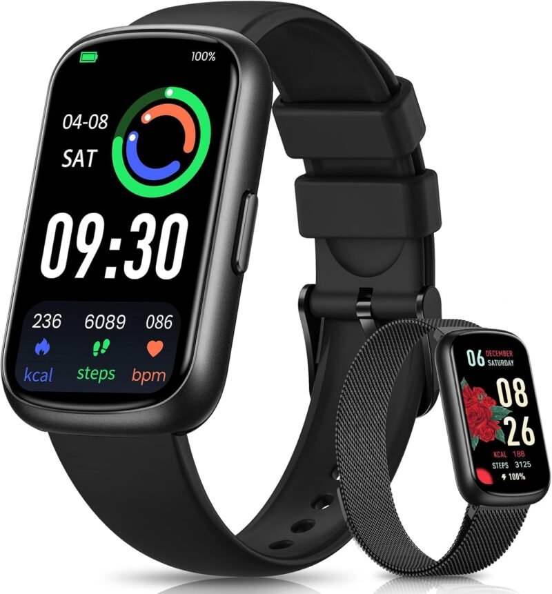 Fitness Tracker, Smart Watches for Women Men with Heart Rate/SpO2/Sleep Monitor, IP68 Waterproof Fitness Watches for Women Men, Step Tracker & Smart Watch for Android iPhone,Pedometer Watch, Gift