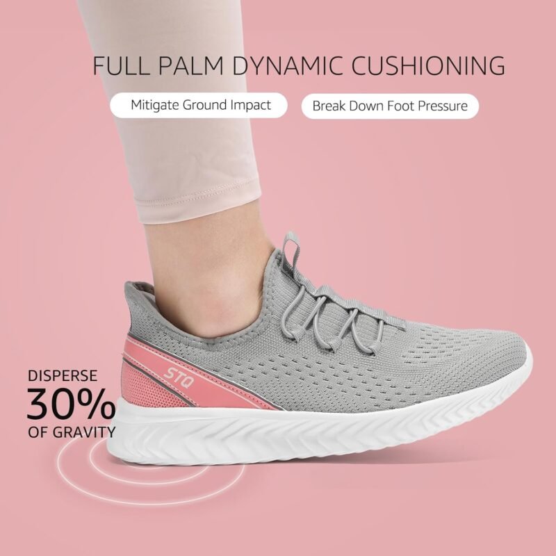 STQ Womens Orthopedic Walking Shoes Comfortable Slip on Sneakers for Plantar Fasciitis - Image 5