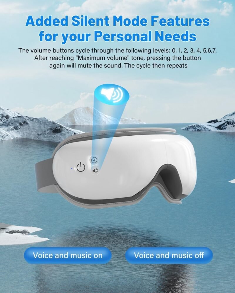 Eye Massager with Heat & Bluetooth Music, Mothers Day Birthday Gifts for Women, Reduce Eye Strain, Headache Relief and Improve Sleep, Eye Care Device for Migraine - Image 7
