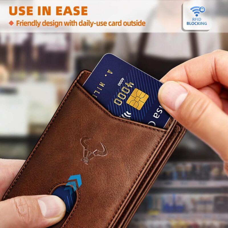 BULLIANT Men Wallet, Slim Leather Wallet Front Pocket Card Holder Gift For Men 11 Slots RFID Blocking - Image 6
