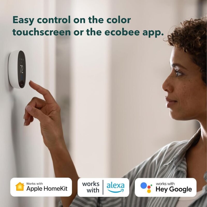 New 2025 ecobee Smart Thermostat Essential - Energy Star Certified programmable Wi-Fi Thermostat - Works with Siri, Alexa, and Google Assistant - Image 3