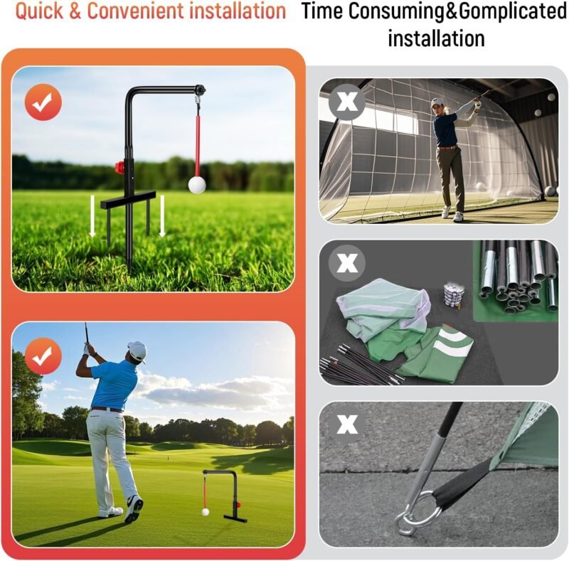 Golf Swing Trainer, Golf Training Aid, Durable Metal Practice Golf Swing Training Aid, Golf Swing Trainers, Golf Practice Equipment, Golf Accessories for Gift, Golf Gifts for Men - Image 5