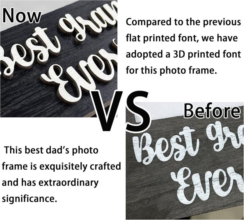Best Dad Ever 3D Wooden Picture Frame Gift - Double 4x6 Inch Frames, Ideal for Father's Day, Birthday Gifts from Daughter, Presents for Dad - Best Dad Gifts - Image 4