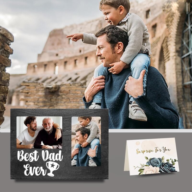 Best Dad Ever 3D Wooden Picture Frame Gift - Double 4x6 Inch Frames, Ideal for Father's Day, Birthday Gifts from Daughter, Presents for Dad - Best Dad Gifts - Image 6