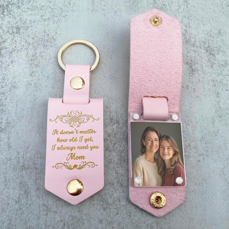 V VIBEPY Personalized Gifts For Mom Photo Keychain, From Daughter Son Husband – Custom Leather Keychain With Picture – Mother’s Day, Birthday, Valentine's Day, Christmas Gifts, Wife, Women - Image 6