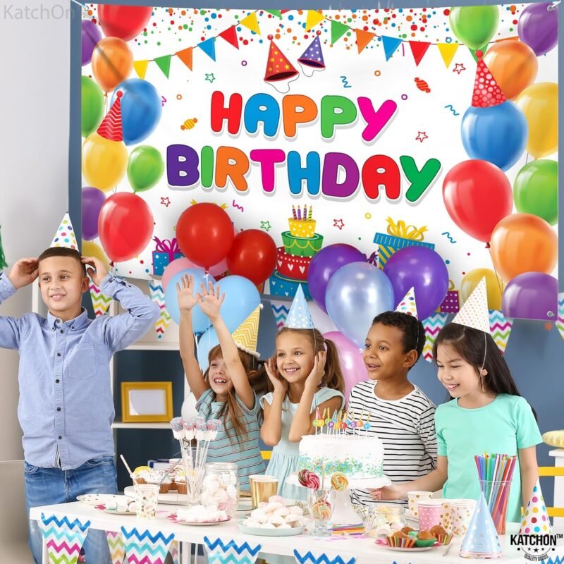 KatchOn, Rainbow Happy Birthday Banner- Xtralarge 72x44 Inch | Colorful Happy Birthday Sign for Rainbow Birthday Party Supplies | Rainbow Birthday Decorations | Rainbow Birthday Backdrops for Girls - Image 7