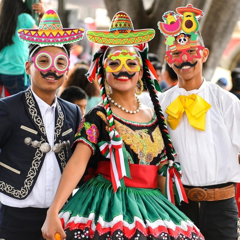 Blosssound 66 Pcs Mexican Fiesta Party Favors Cinco De Mayo Decorations Include Taco Sombrero Piñata Headbands Margarita Cactus Eyeglasses Noise Makers Black Mustaches for Mexican Party Supplies - Image 5