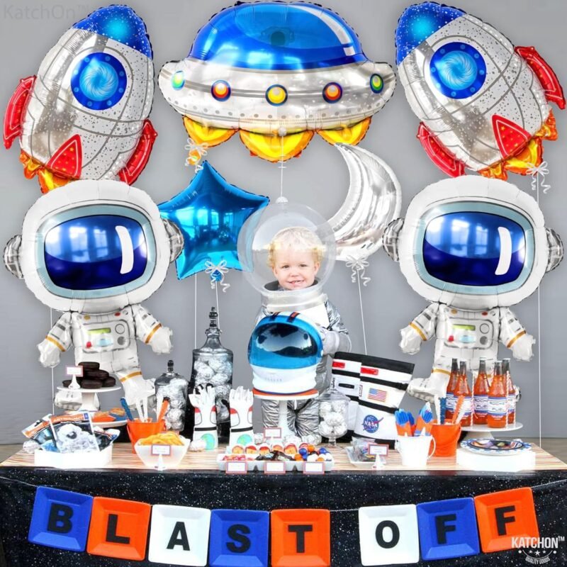 KatchOn, Large Astronaut Space Balloons Set - 37 Inch, Pack of 7 | Space Themed Balloons for Space Themed Party Decorations | Outer Space Balloons | Astronaut Balloons for Space Birthday Decorations - Image 3