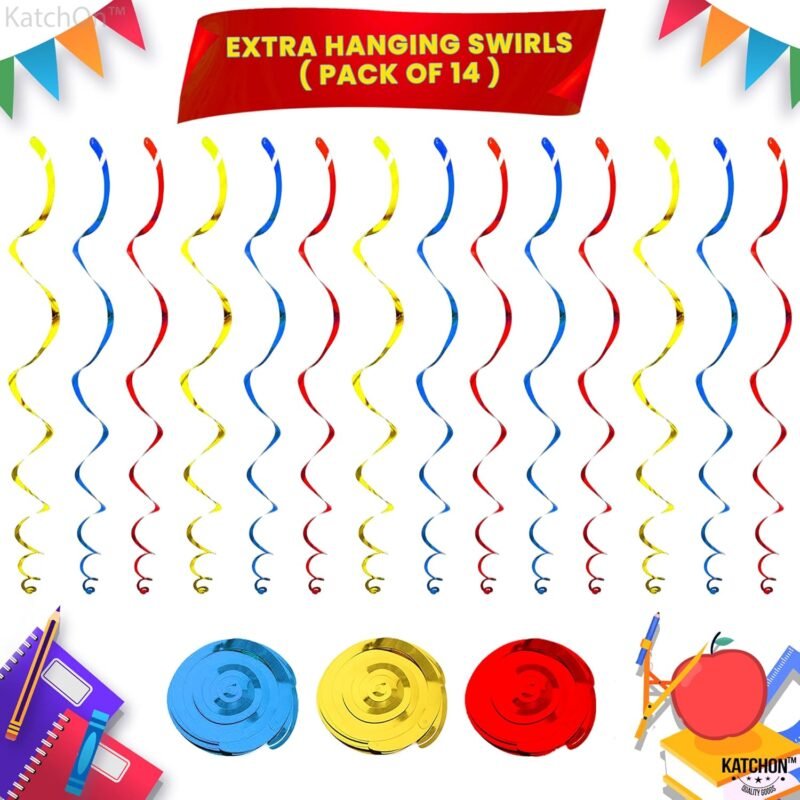 KatchOn, Hanging Swirls for Back To School Decorations - Pack of 46 | Back To School Party Decorations | Back To School Hanging Decorations | First Day of School Decorations | Classroom Ceiling Decor - Image 5