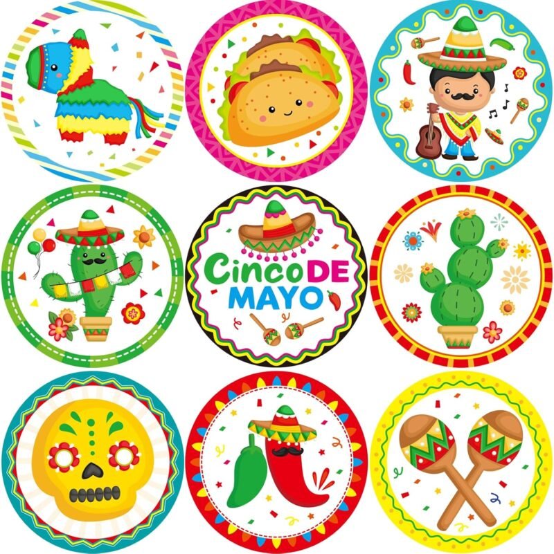 500Pcs Fiesta Stickers for Kids Cinco De Mayo Mexican Roll Sticker Party Favors Decorations - Image 2