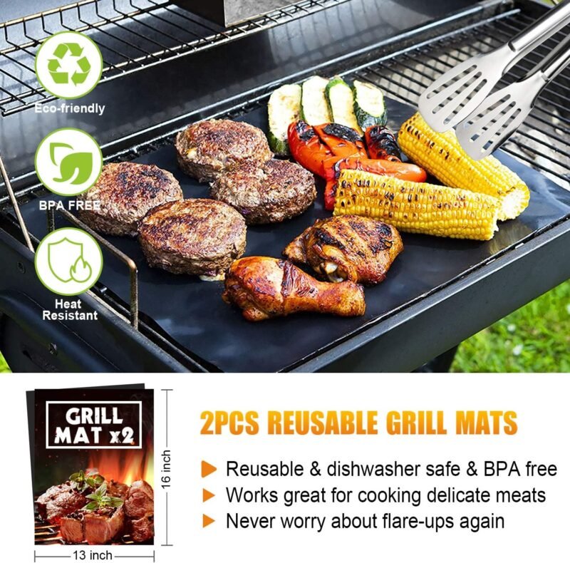 BBQ Grill Accessories Set, 38Pcs Stainless Steel Grill Tools Grilling Accessories with Aluminum Case, Thermometer, Grill Mats for Camping/Backyard Barbecue, Grill Set for Men Women - Image 5