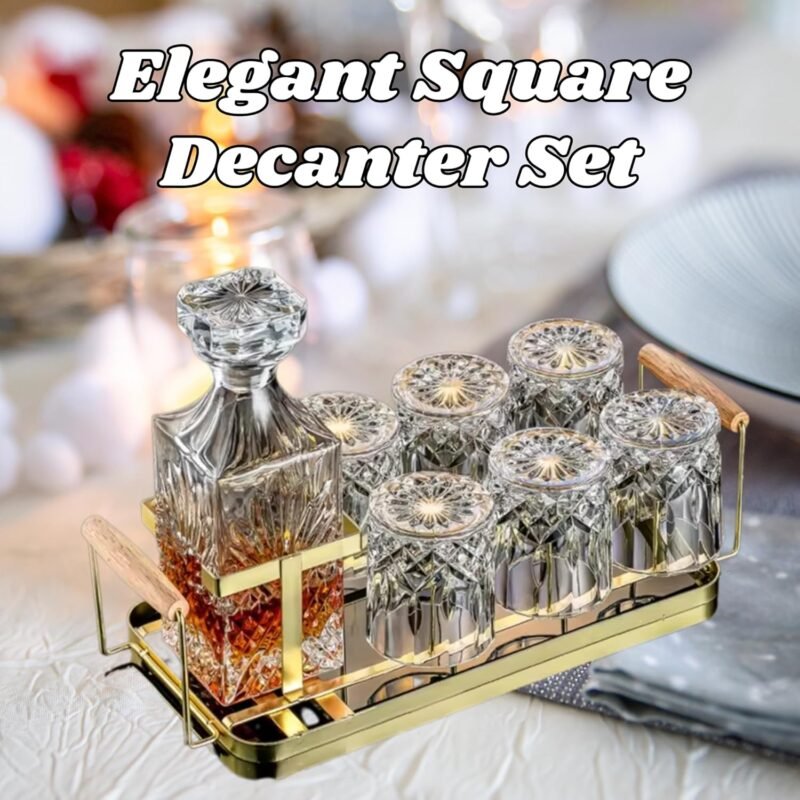 Customised Decanter Gift Set with Plate-whiskey decanter with gift box-crystal liquor decanter set for whiskey - Image 3