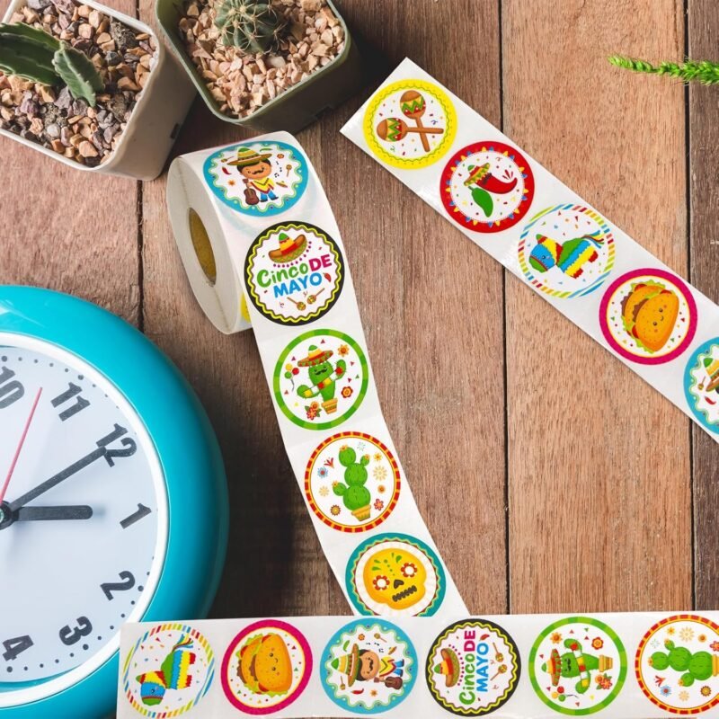 500Pcs Fiesta Stickers for Kids Cinco De Mayo Mexican Roll Sticker Party Favors Decorations - Image 5