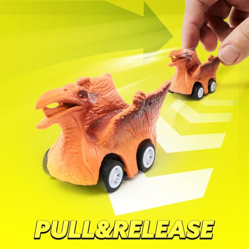 JOYIN 13 in 1 Dinosaur Toys for Kids 3-5, Dinosaur Truck with 12 Pull Back Cars, Small Cars Set, Birthday Gifts Toys for 3 4 5+ Year Old Boy, Transport Carrier Truck for Toddlers 3-4 Years - Image 4