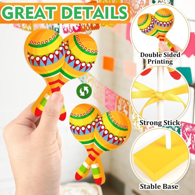 3 Pcs Cinco De Mayo Table Decoraions Wooden Signs Mexican Fiesta Decorations for Home Holiday Party(Color) - Image 4