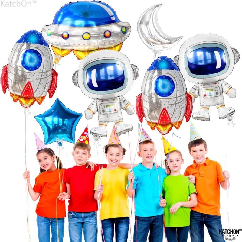 KatchOn, Large Astronaut Space Balloons Set - 37 Inch, Pack of 7 | Space Themed Balloons for Space Themed Party Decorations | Outer Space Balloons | Astronaut Balloons for Space Birthday Decorations - Image 6