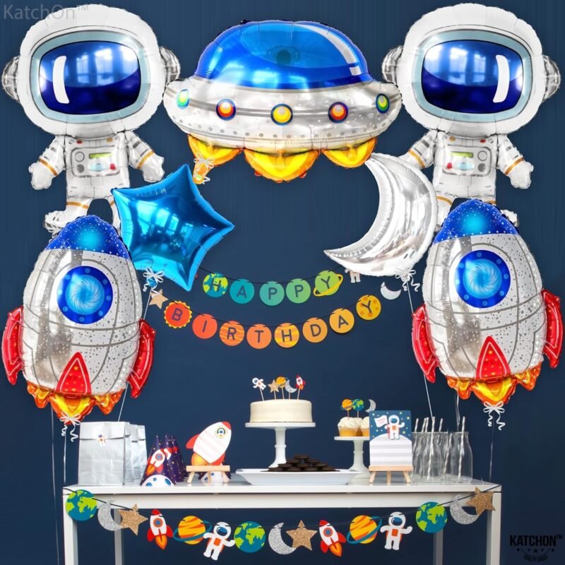 KatchOn, Large Astronaut Space Balloons Set - 37 Inch, Pack of 7 | Space Themed Balloons for Space Themed Party Decorations | Outer Space Balloons | Astronaut Balloons for Space Birthday Decorations - Image 5