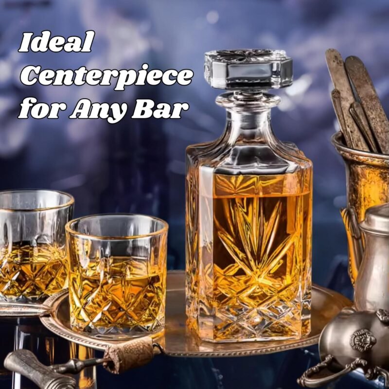 Customised Decanter Gift Set with Plate-whiskey decanter with gift box-crystal liquor decanter set for whiskey - Image 5