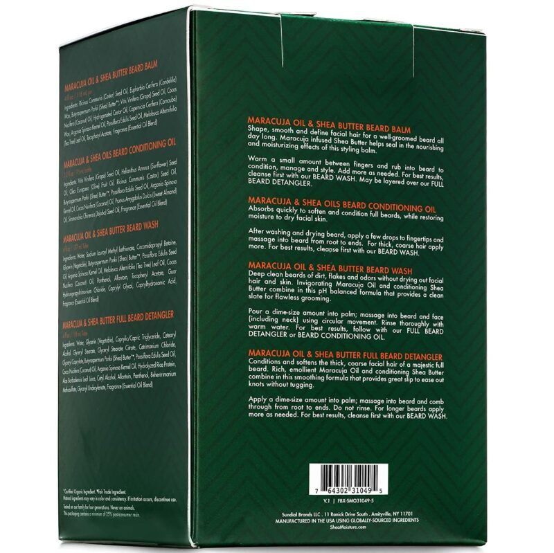 SheaMoisture Beard-Care Kit for Men, Includes Wash, Balm, Oil, Conditioner, Natural Shea Butter & Maracuja Oil, Great Gift - Image 9