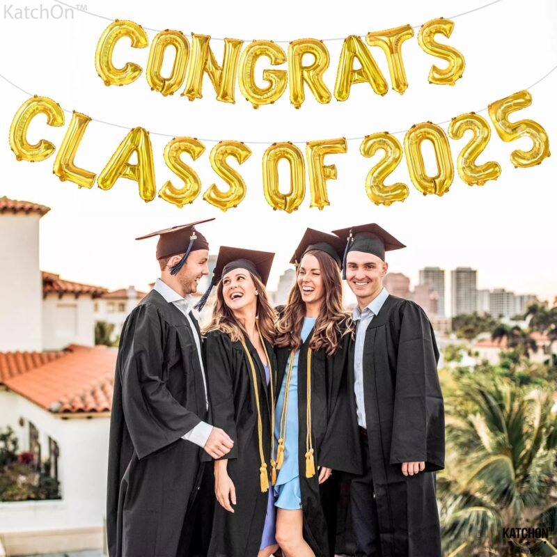 KatchOn, Gold Congrats Class of 2025 Balloons - 16 Inch | Graduation Balloons for Graduation Decorations Class of 2025 | Class of 2025 Balloons, Class of 2025 Decorations - Image 7