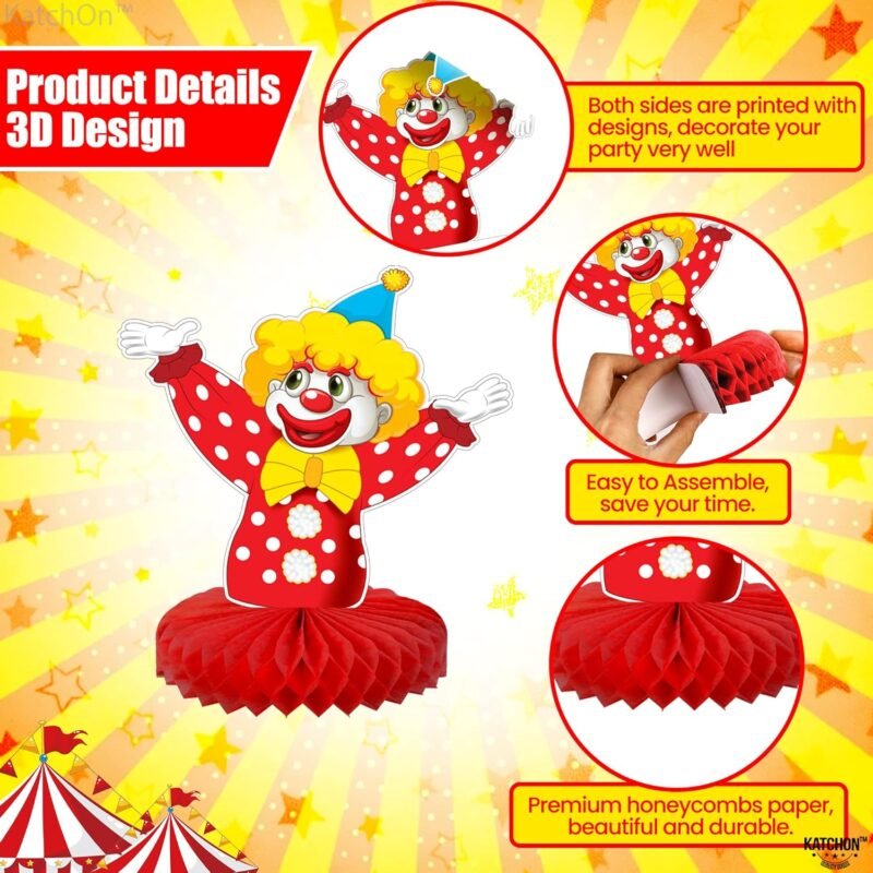 KatchOn Carnival Centerpieces - Pack of 9 | Themed Party Decor for Tables, Circus Table Decorations - Image 4