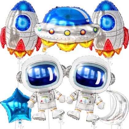 KatchOn, Large Astronaut Space Balloons Set - 37 Inch, Pack of 7 | Space Themed Balloons for Space Themed Party Decorations | Outer Space Balloons | Astronaut Balloons for Space Birthday Decorations