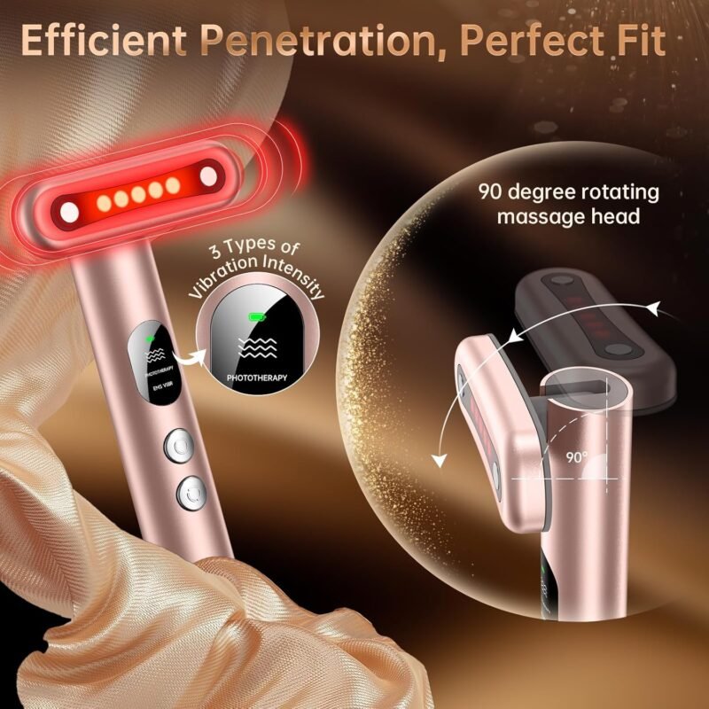 9 in 1 Red-Light-Therapy-Wand-for-Face, Portable Face Massager Tool, Microcurrent and Vibration True Beauty Glow Facial Massager Skincare Rejuvenation Tool for Women at Home - Image 5