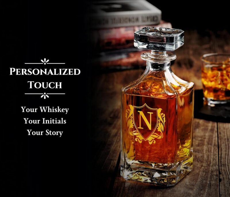 Personalized Whiskey Decanter Set, Customized Alcohol Gifts for whiskey Lovers, Unique Whiskey Gifts for Men, Dad, Uncle on Birthdays and Christmas - Image 5