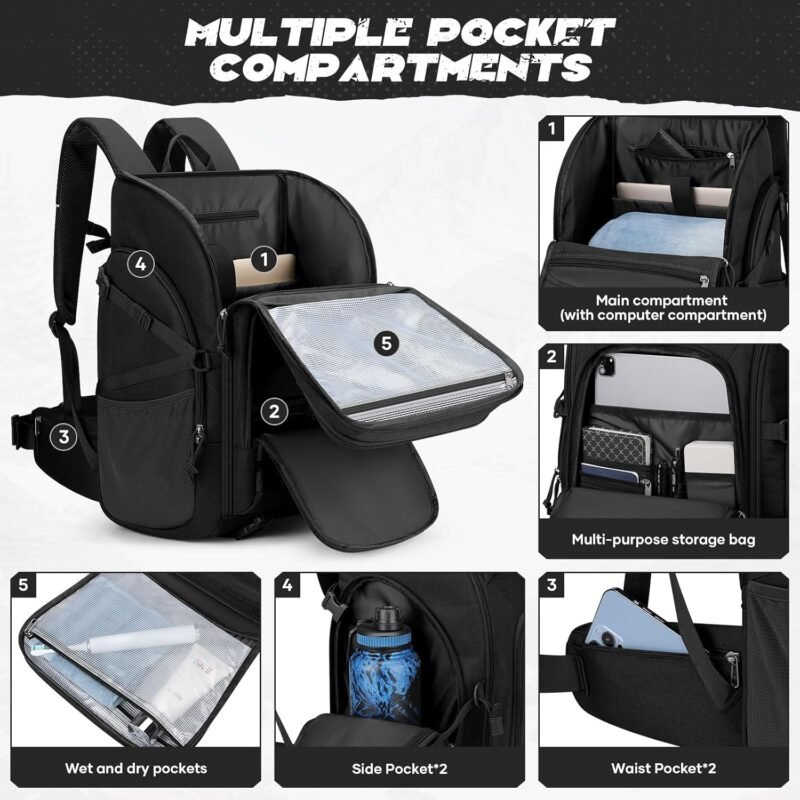 Maelstrom Tactical Backpack for Men, 40L Military Backpack,Water Resistant Assault Pack for Women, 3-Day Bug Out Bag for Hiking, Camping, Gym with Molle System-Black - Image 5