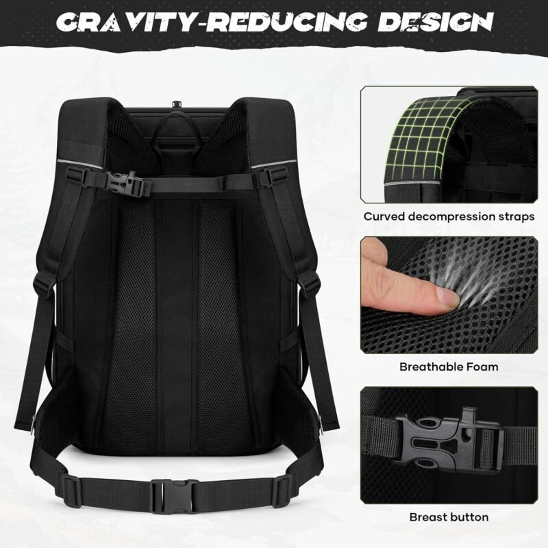 Maelstrom Tactical Backpack for Men, 40L Military Backpack,Water Resistant Assault Pack for Women, 3-Day Bug Out Bag for Hiking, Camping, Gym with Molle System-Black - Image 3