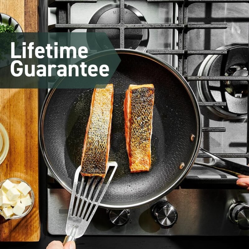 HexClad Hybrid Nonstick 10-Inch Frying Pan, Stay-Cool Handle, Dishwasher-Friendly, Oven-Safe Up to 900°F, Induction-Ready, Compatible with All Cooktops - Image 6