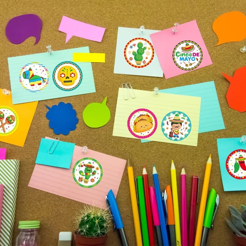500Pcs Fiesta Stickers for Kids Cinco De Mayo Mexican Roll Sticker Party Favors Decorations - Image 8
