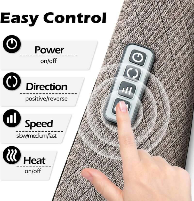 Blue Elf Shiatsu Electric Neck Back Massager Pillow 3D Kneading with Heat for Shoulder, Lower Back, Foot, Leg Muscles Pain Relief Relax in Car Office and Home (Gray) - Image 3