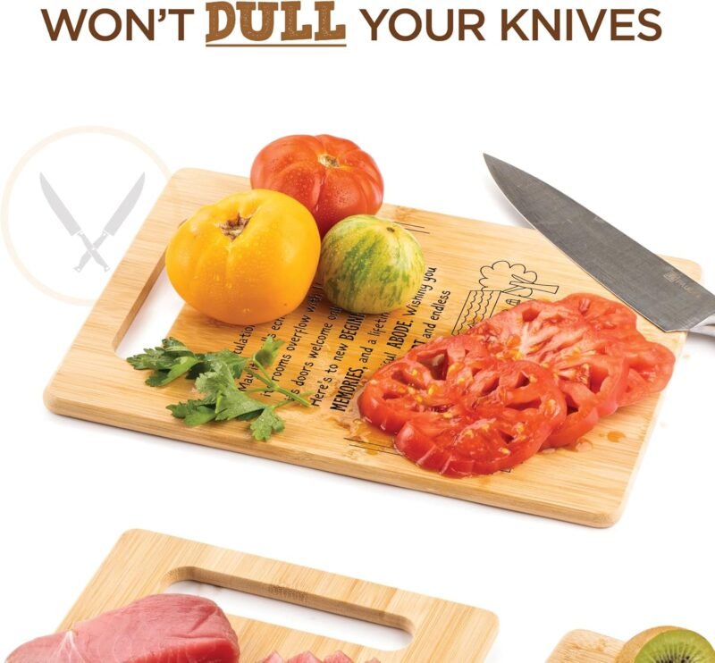 Housewarming Gifts for New Home - Bamboo Cutting Board with Engraved Message - New Home Essentials for Homeowners, Couples, Friends, or Family - Decorative Kitchen Gift Board, 12" x 8" - Image 8
