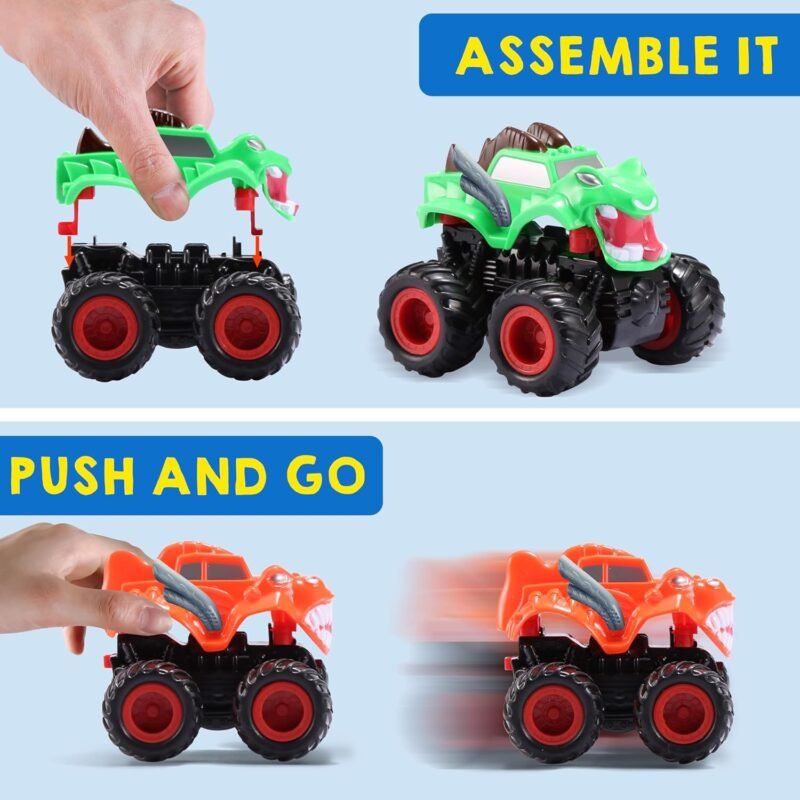 JOYIN Kids Craft Kit Build & Paint Your Own Monster Car Art & Craft Kit DIY Toy Set Make Your Own Monster Friction Powered Truck, Presents for Kids - Image 4