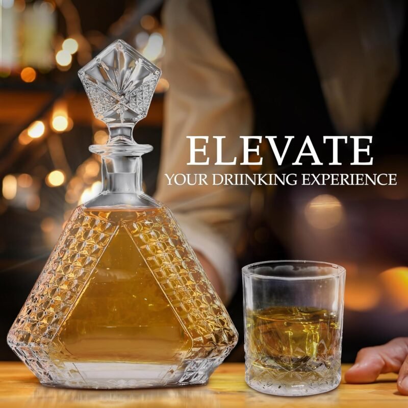Rogue River Tactical Whiskey Decanter Gift For Men Pyramid Decanter Gift Set Custom Gift For Husband Him Men Dad Father's Day - Image 5