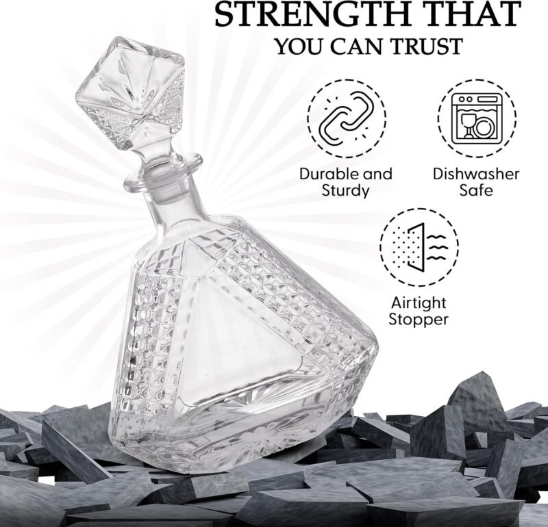 Rogue River Tactical Whiskey Decanter Gift For Men Pyramid Decanter Gift Set Custom Gift For Husband Him Men Dad Father's Day - Image 4