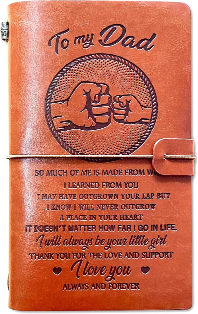 VulnMund Dad Gifts, Fathers Birthday Gifts for Dad from Daughter, Dad Christmas Gifts Birthday Presents for Daddy, Dad Leather Journal