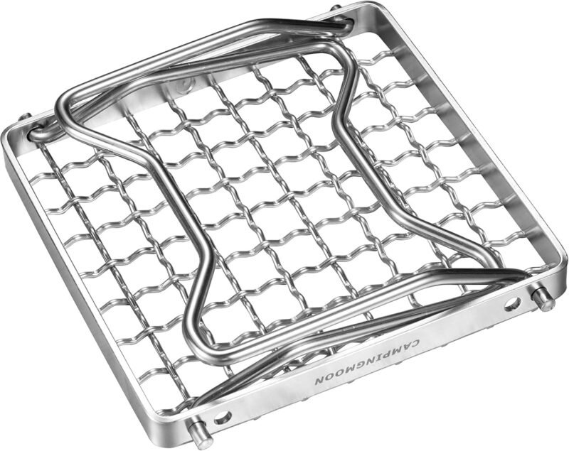 CAMPINGMOON Portable Folding Camping Campfire Grill over Fire Split Stoves 304 Stainless Steel (Grid wire (MS-1011)) - Image 6