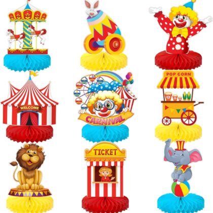 KatchOn Carnival Centerpieces - Pack of 9 | Themed Party Decor for Tables, Circus Table Decorations