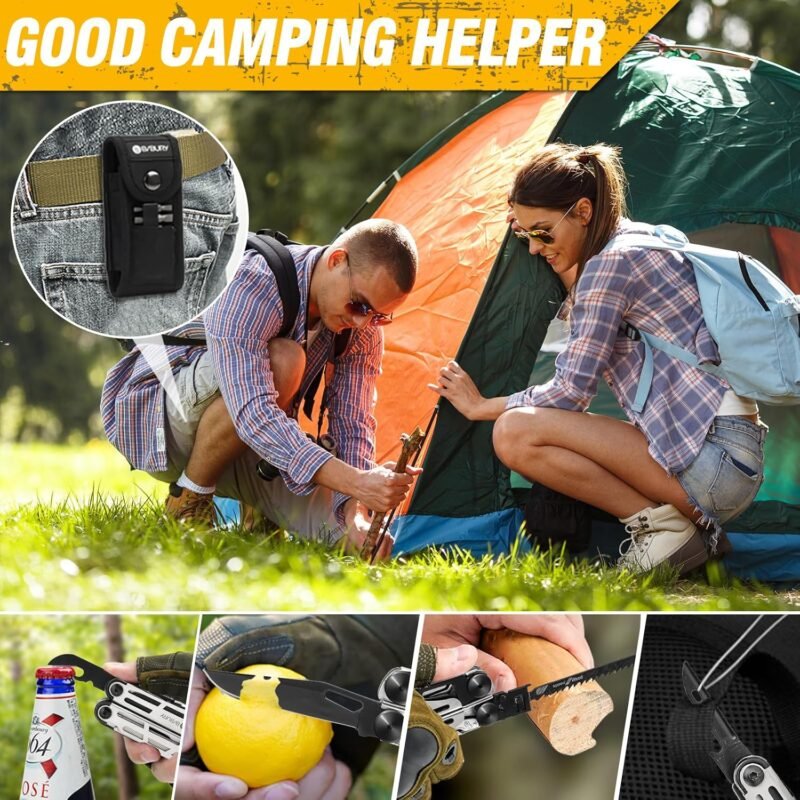 BIBURY Multitool Pliers, Stainless Steel 31-in-1 Multi Tool Pliers with Replaceable Wire Cutters and Saw, Foldable Multitools with Scissors and Screwdriver, Ideal for Camping, Survival, Repair - Image 7