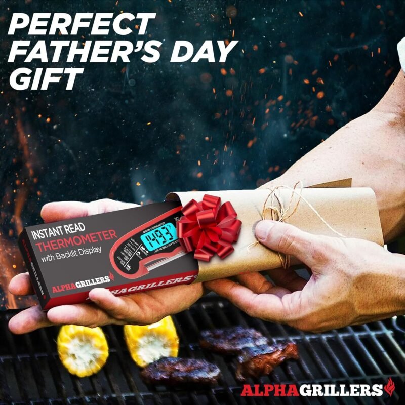Alpha Grillers Meat Thermometer Digital - Instant Read Food Thermometer for Cooking Grilling Air Fryer Griddle Probe Kitchen Gadgets Essentials BBQ Accessories Grill Gifts for Men Him Dad Fathers Day - Image 6