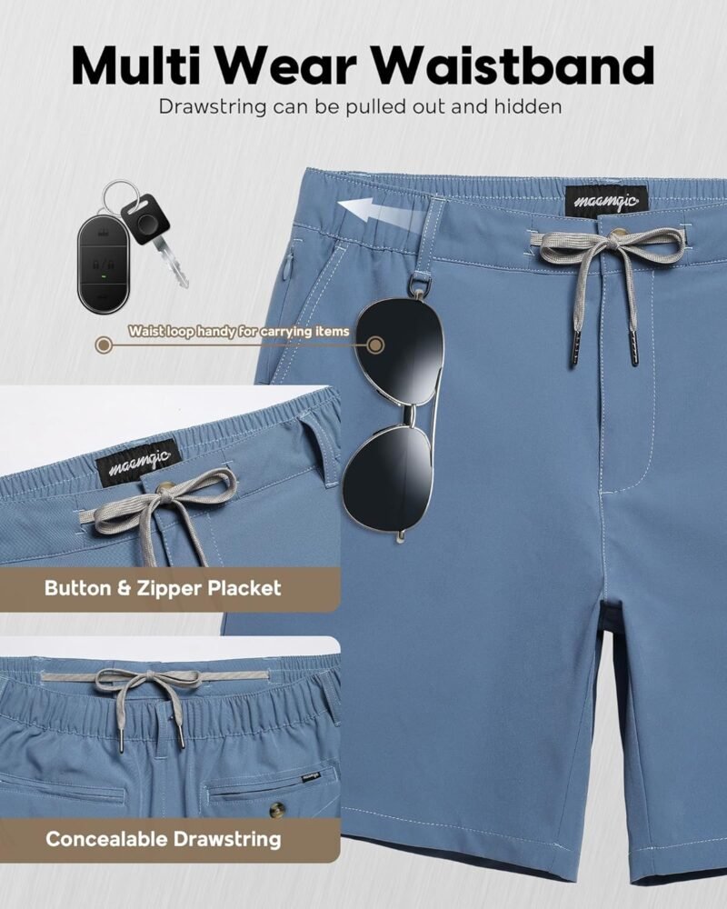 maamgic Men's 5/7 Inch Casual Classic Fit Shorts with Multi-Pocket Quick Dry Sports Shorts - Image 3